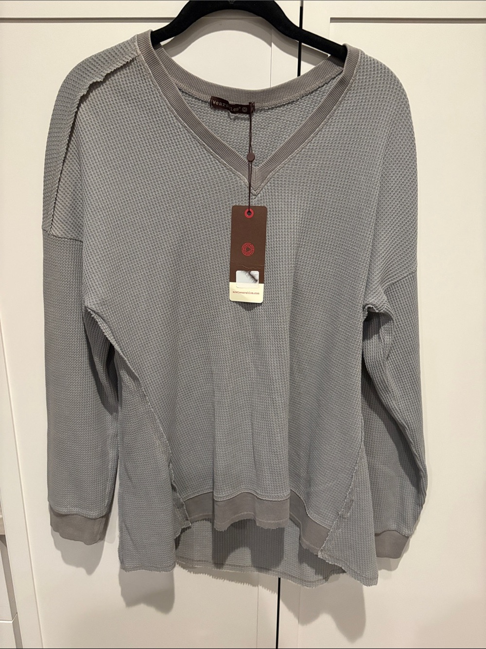 XCVI waffle weave slightly oversized top M